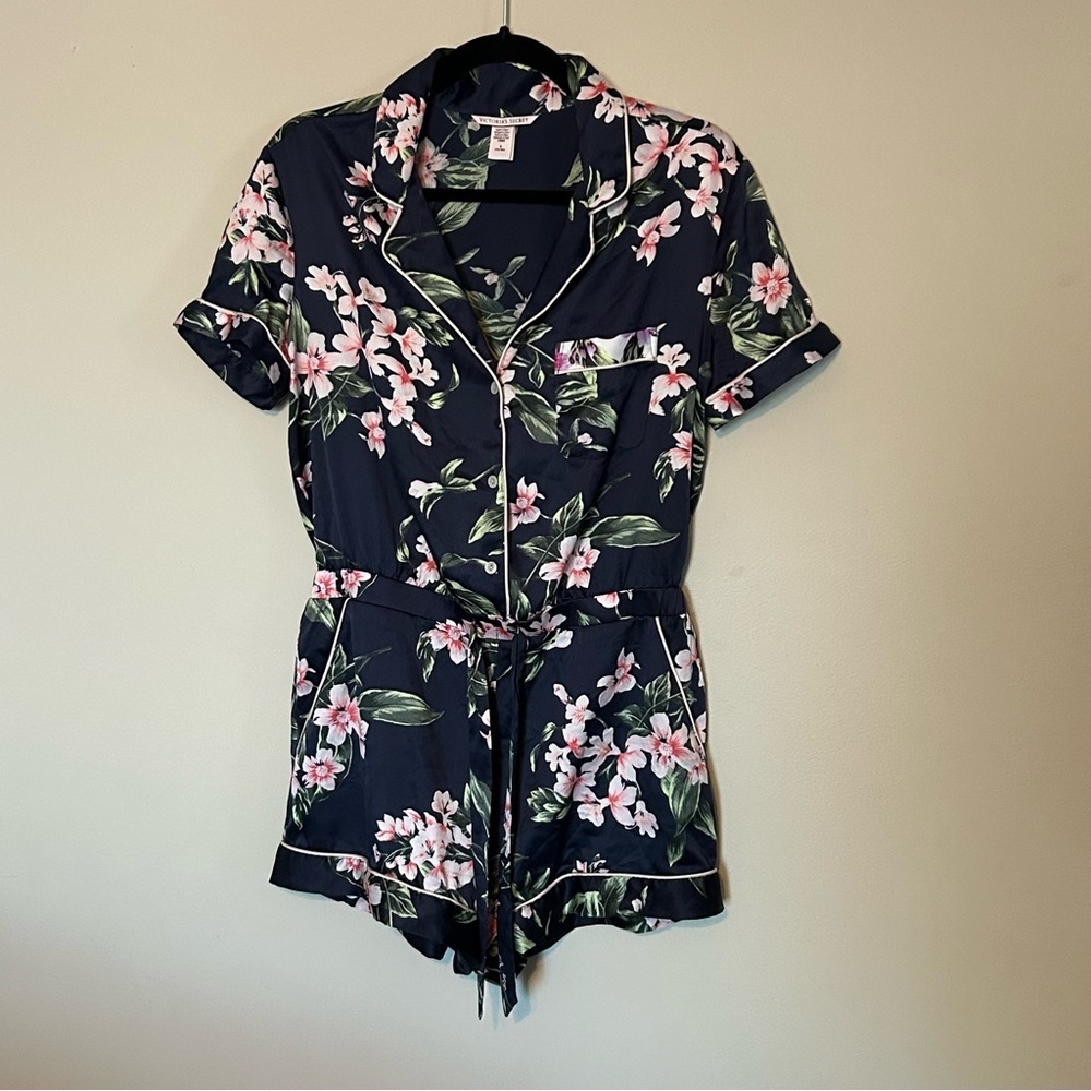 Victoria's Secret Navy Floral Pajama Romper